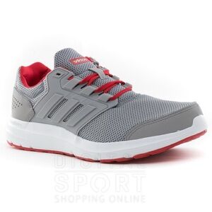 Adidas Gray and Red Athletic Shoes. Adidas Galaxy 4